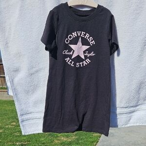 Converse Kids Black and Pink Star Tshirt Dress Size 5